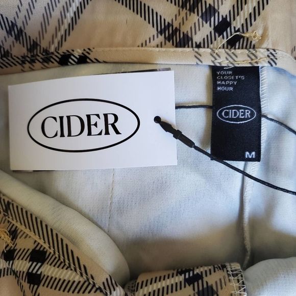 NWT Cider Designer Inspired Tan Plaid High Rise Pants - Picture 5 of 5